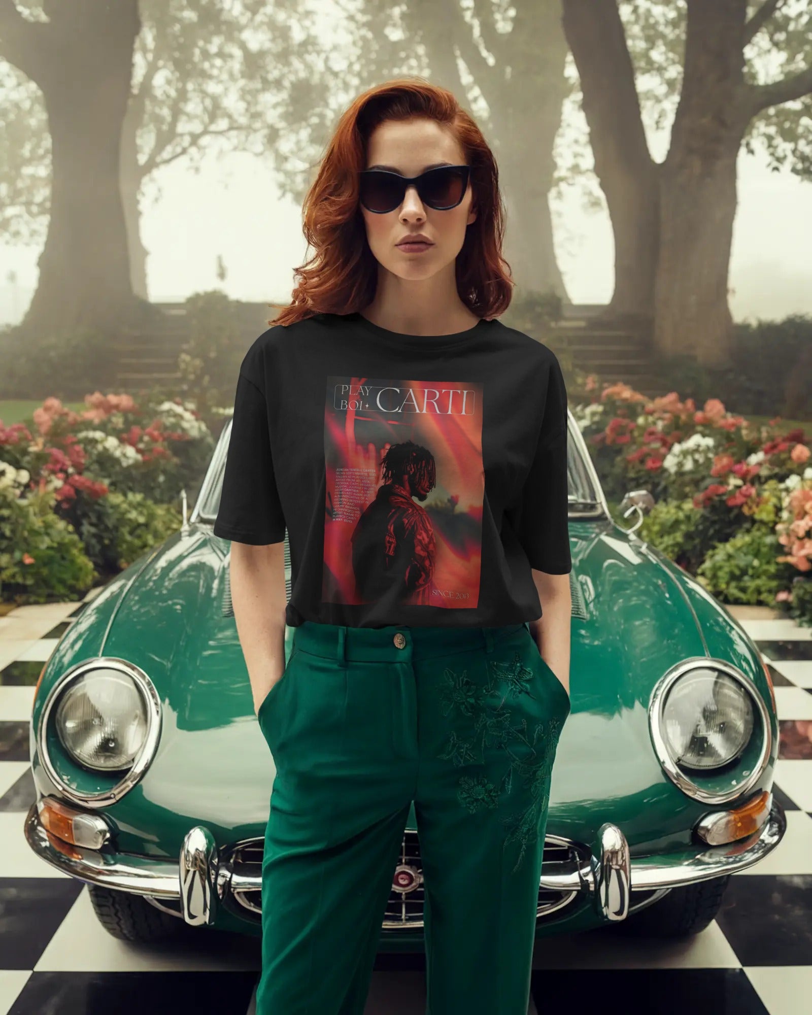 Playboi Carti Concert Oversized Black Tshirt