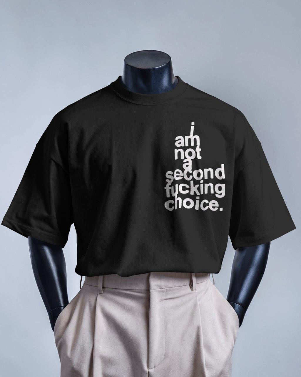 Oversized t-shirt featuring the bold statement ‘Priority, Not an Option.’ A powerful reminder of self-worth, printed in a striking font for a confident streetwear look. Made from premium cotton for ultimate comfort and style.