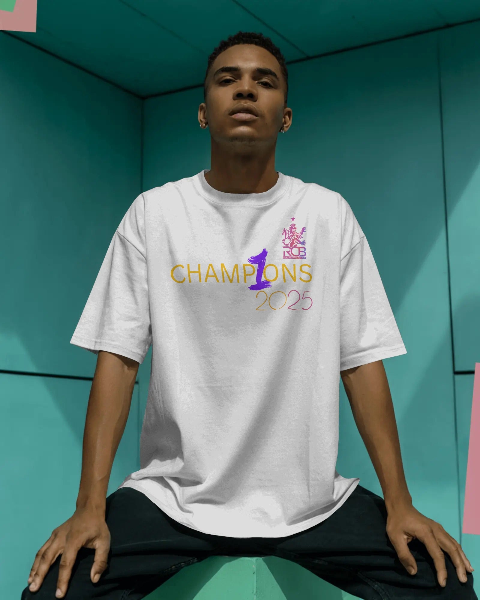 RCB Champions 2025 Oversized Black T-shirt from Nitorious Atelier