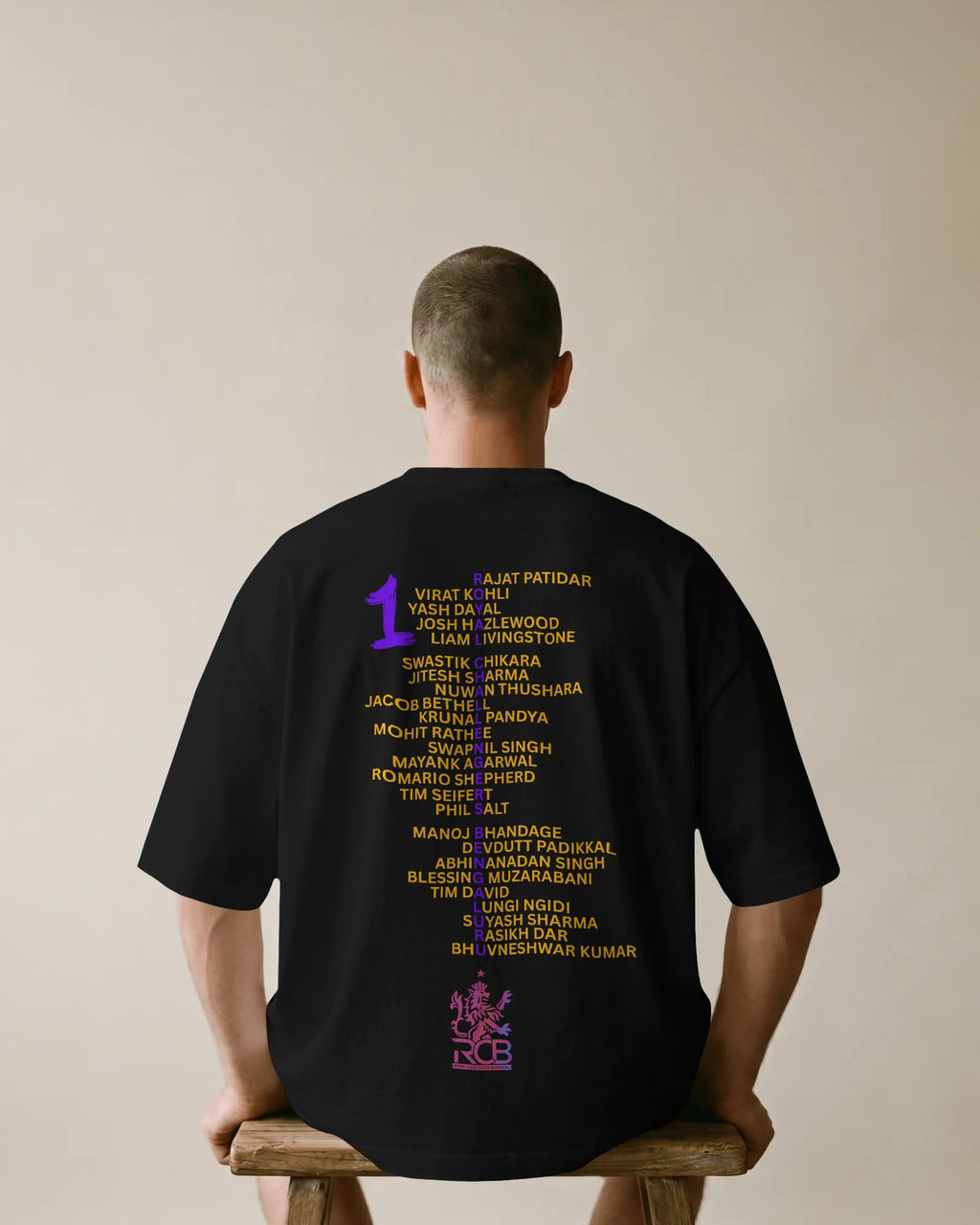 RCB Champions 2025 Squad Edition Oversized T-shirt from  Nitorious Atelier