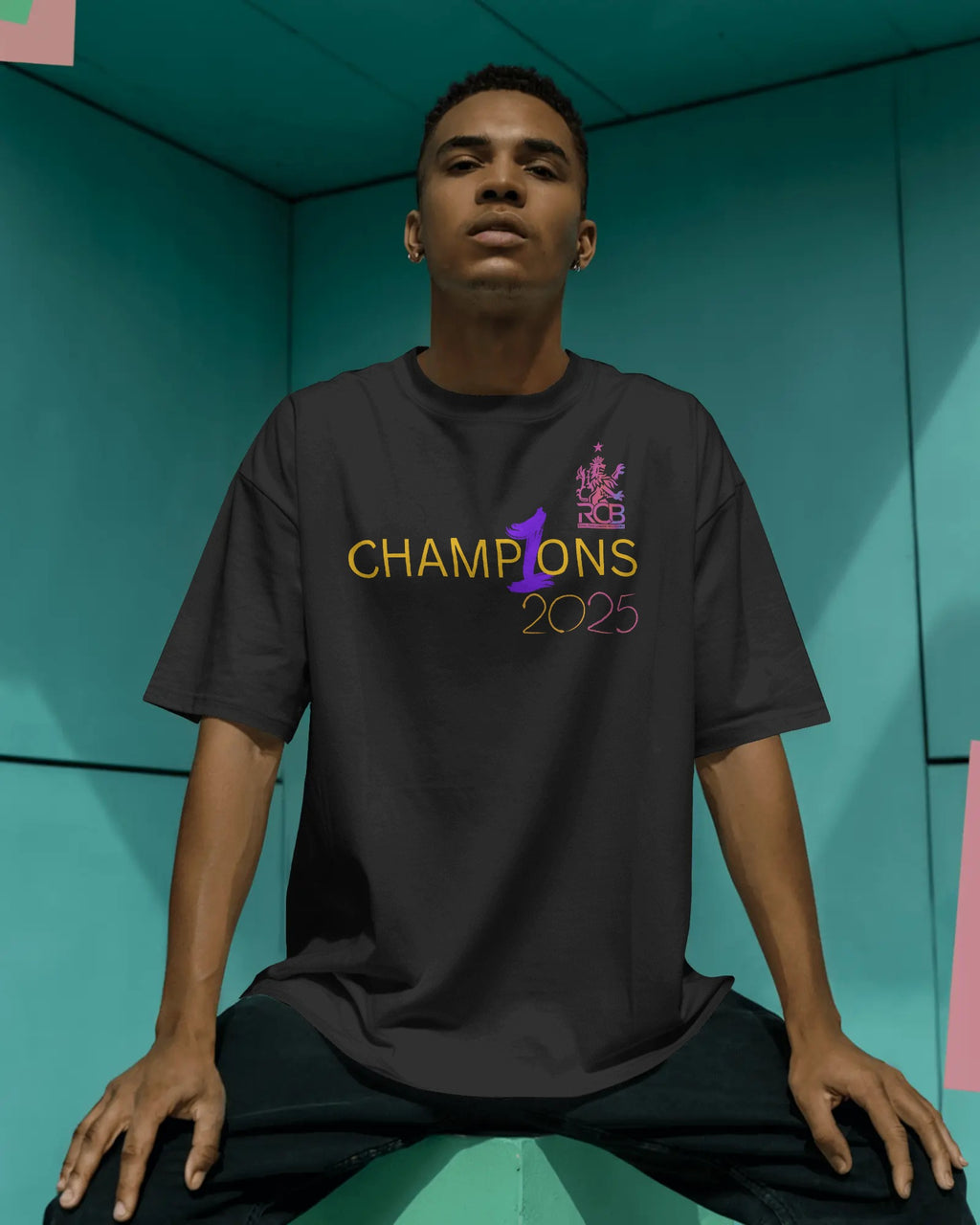 RCB Champions 2025 Squad Edition Oversized T-shirt from  Nitorious Atelier