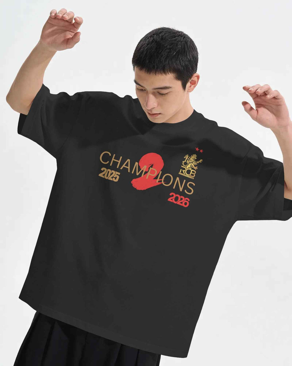 RCB Champions 2026 Oversized Black T-shirt