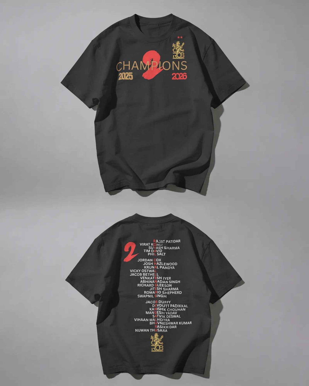 RCB Champions 2026 Oversized Black T-shirt