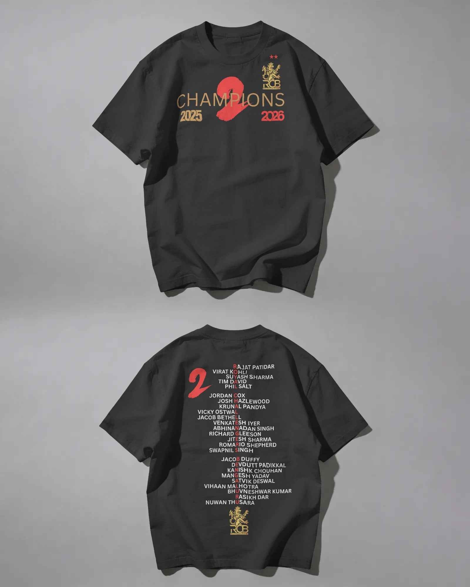 RCB Champions 2026 Oversized Black T-shirt