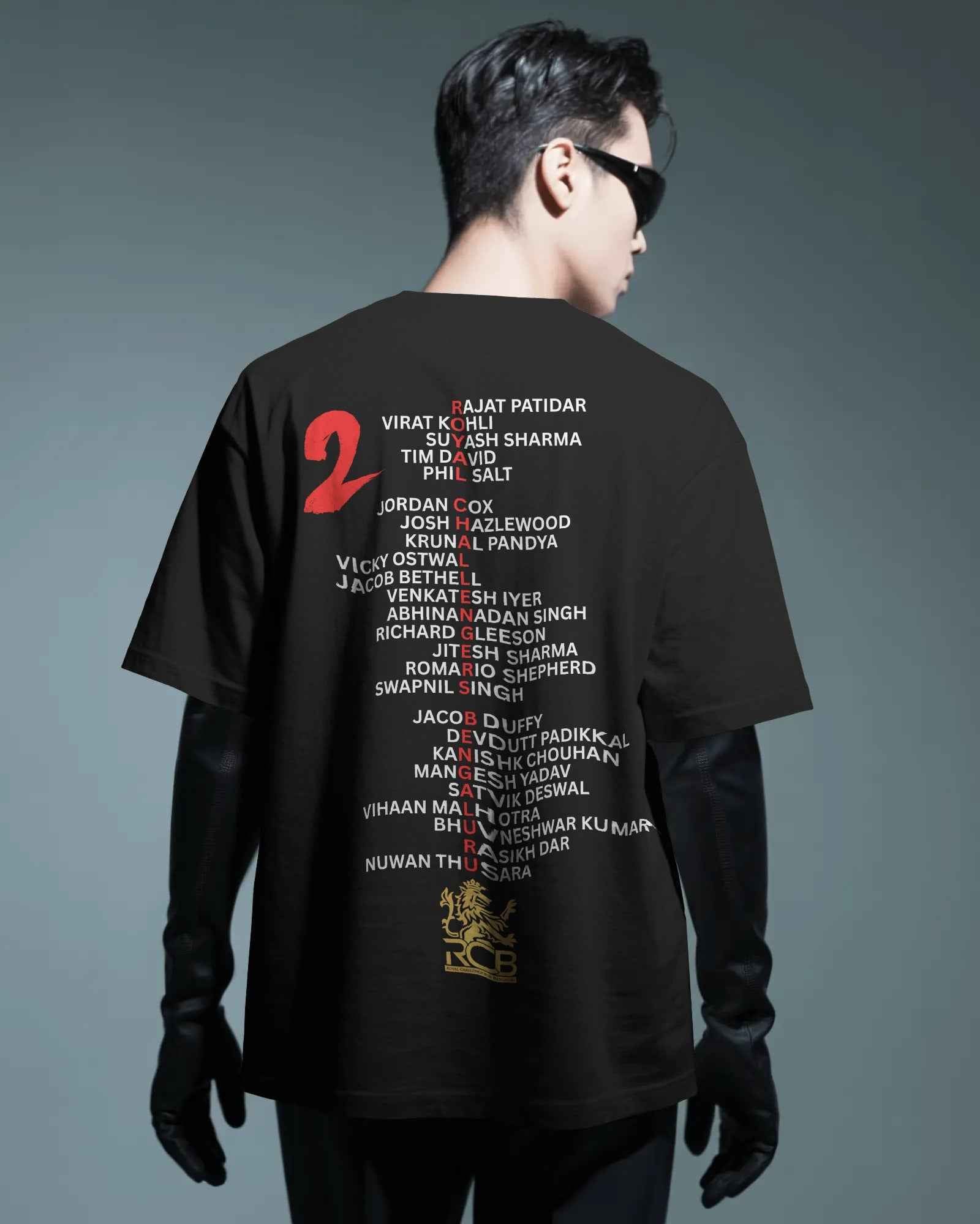 RCB Champions 2026 Oversized Black T-shirt
