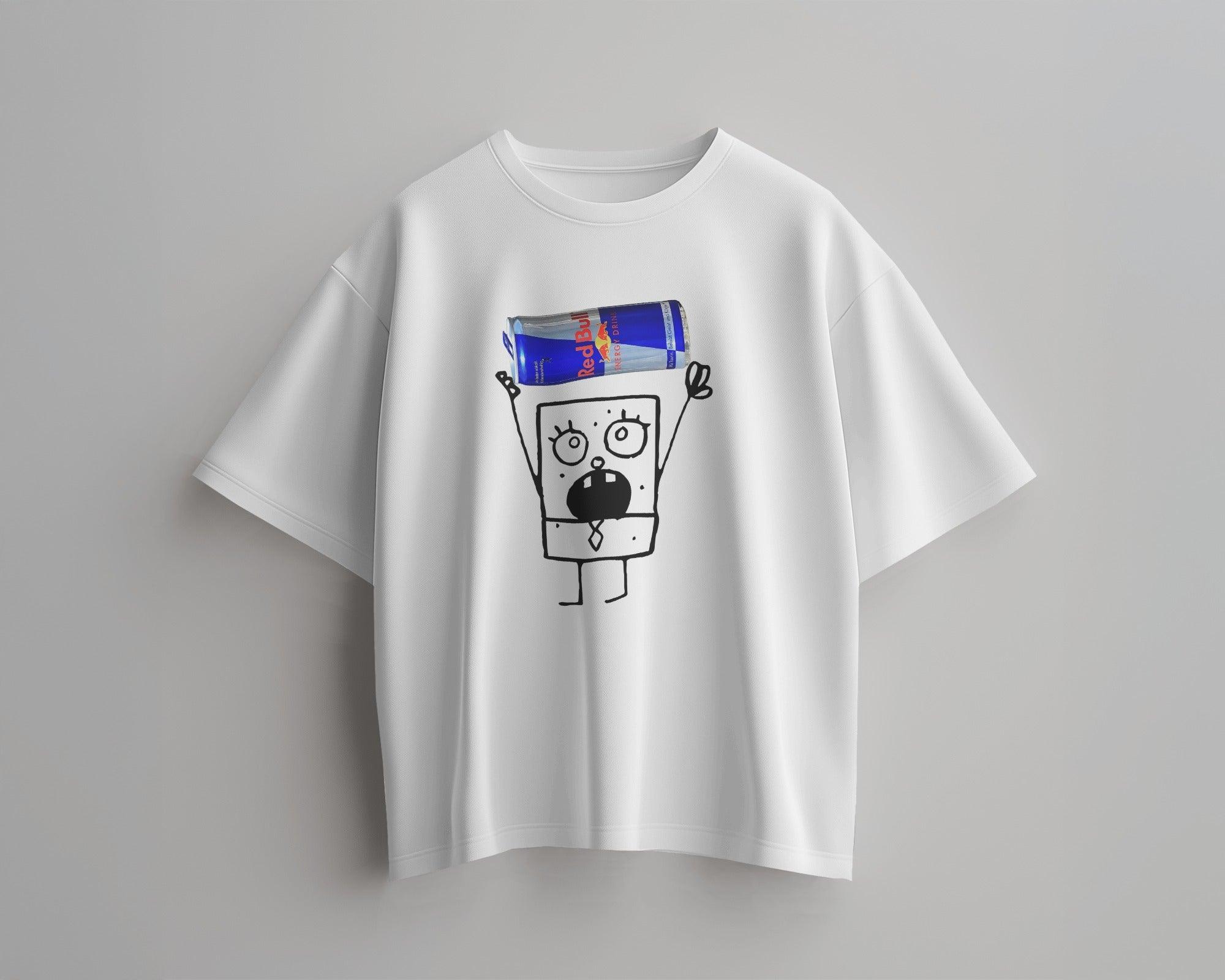 SpongeBob’s ready for a Red Bull! This oversized 18+ tee is for those who take their energy (and their style) to the next level