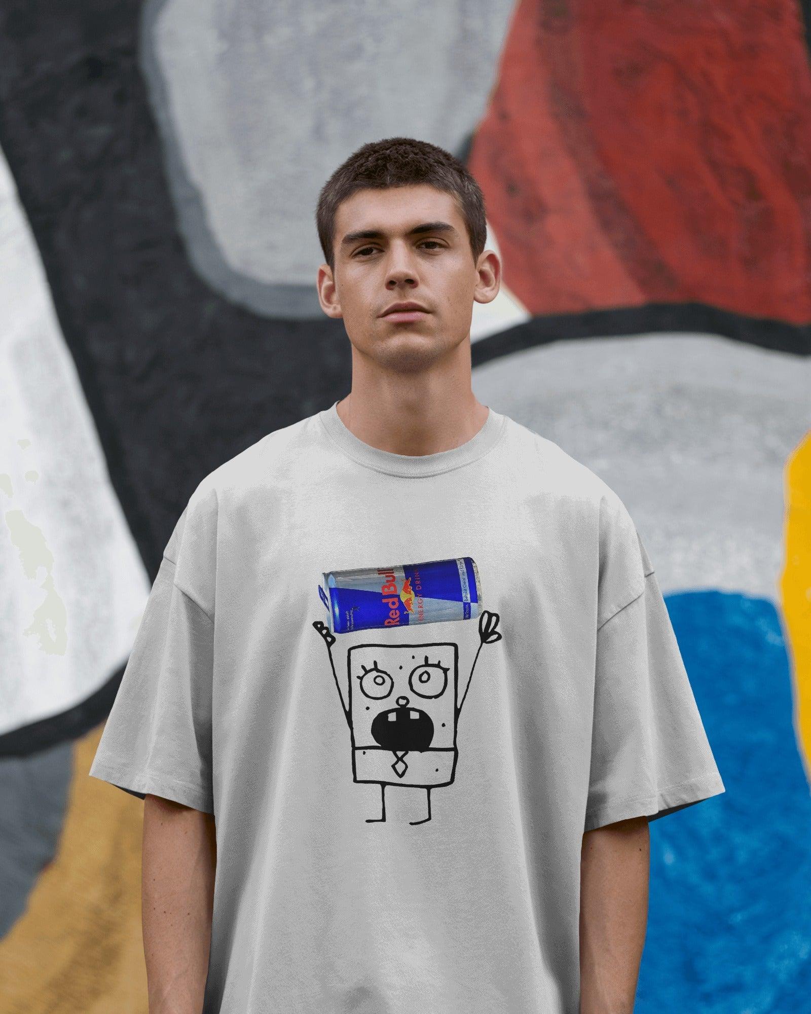SpongeBob’s ready for a Red Bull! This oversized 18+ tee is for those who take their energy (and their style) to the next level