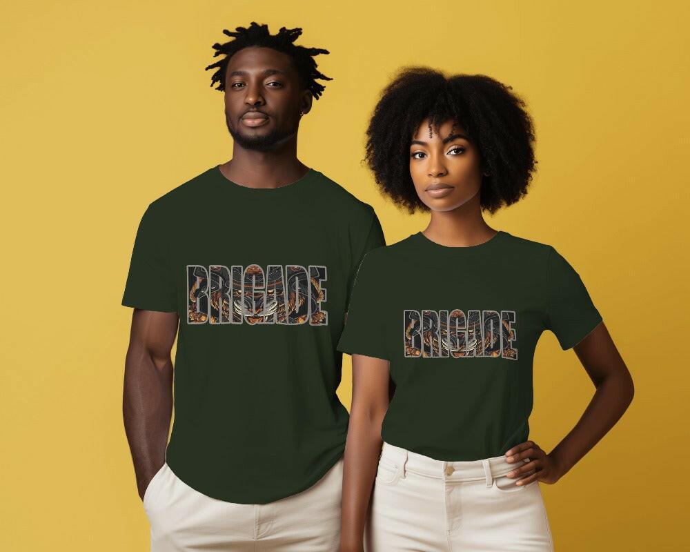 Nitorious Atelier's regular fit tee, featuring Brigade print, combines comfort and style effortlessly
