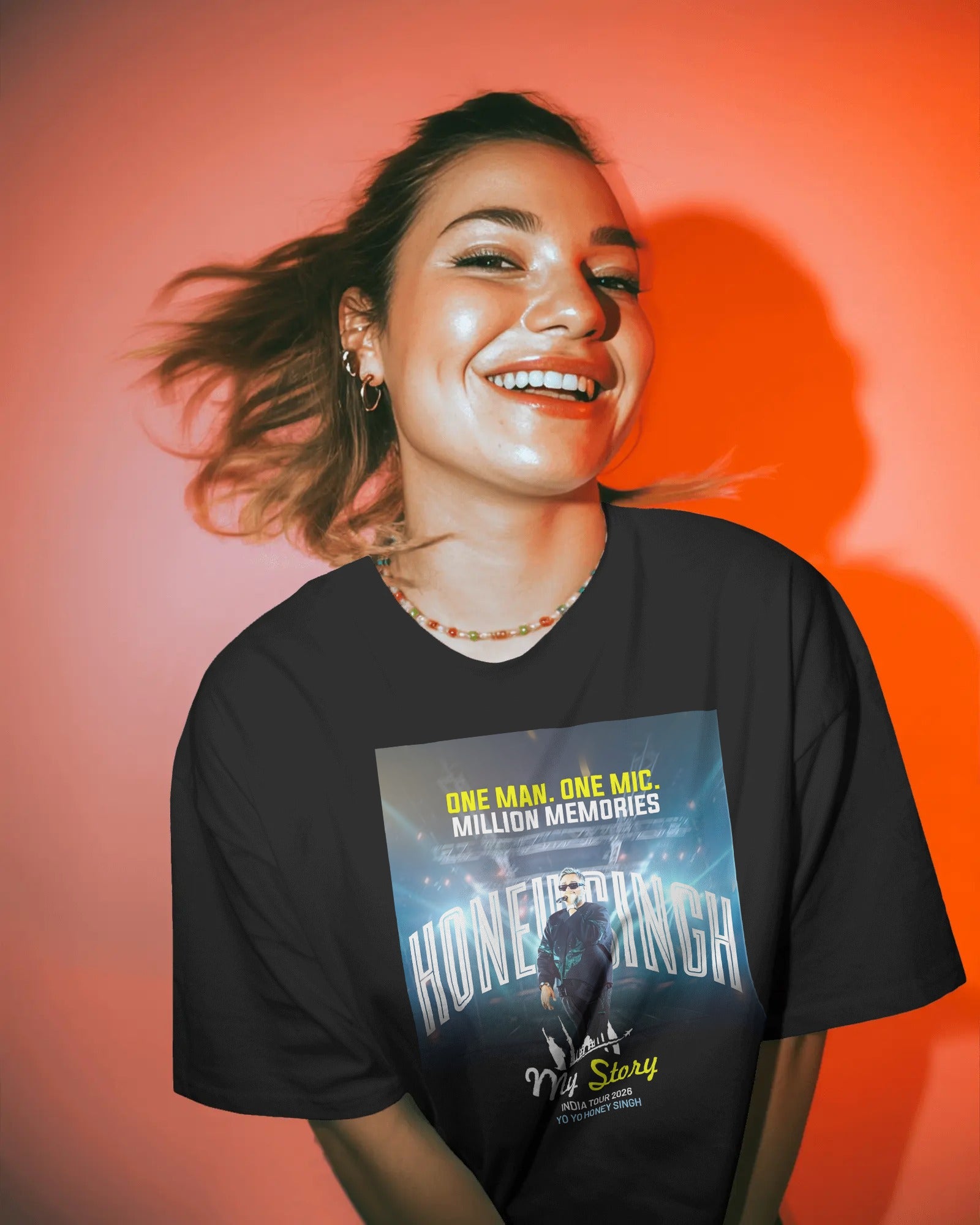 Yo Yo Honey Singh My Story India Chapter concert oversized black t-shirt