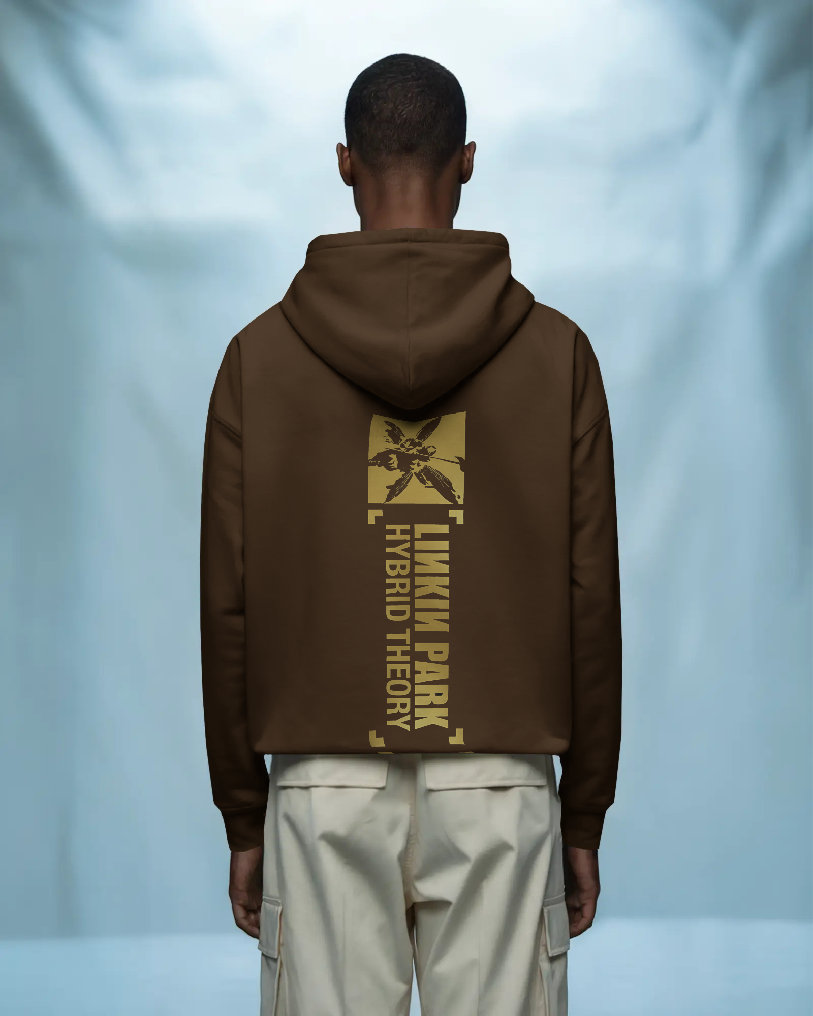 Linkin Park Hybrid Theory Brown Luxe Hoodie from Nitorious Atelier 