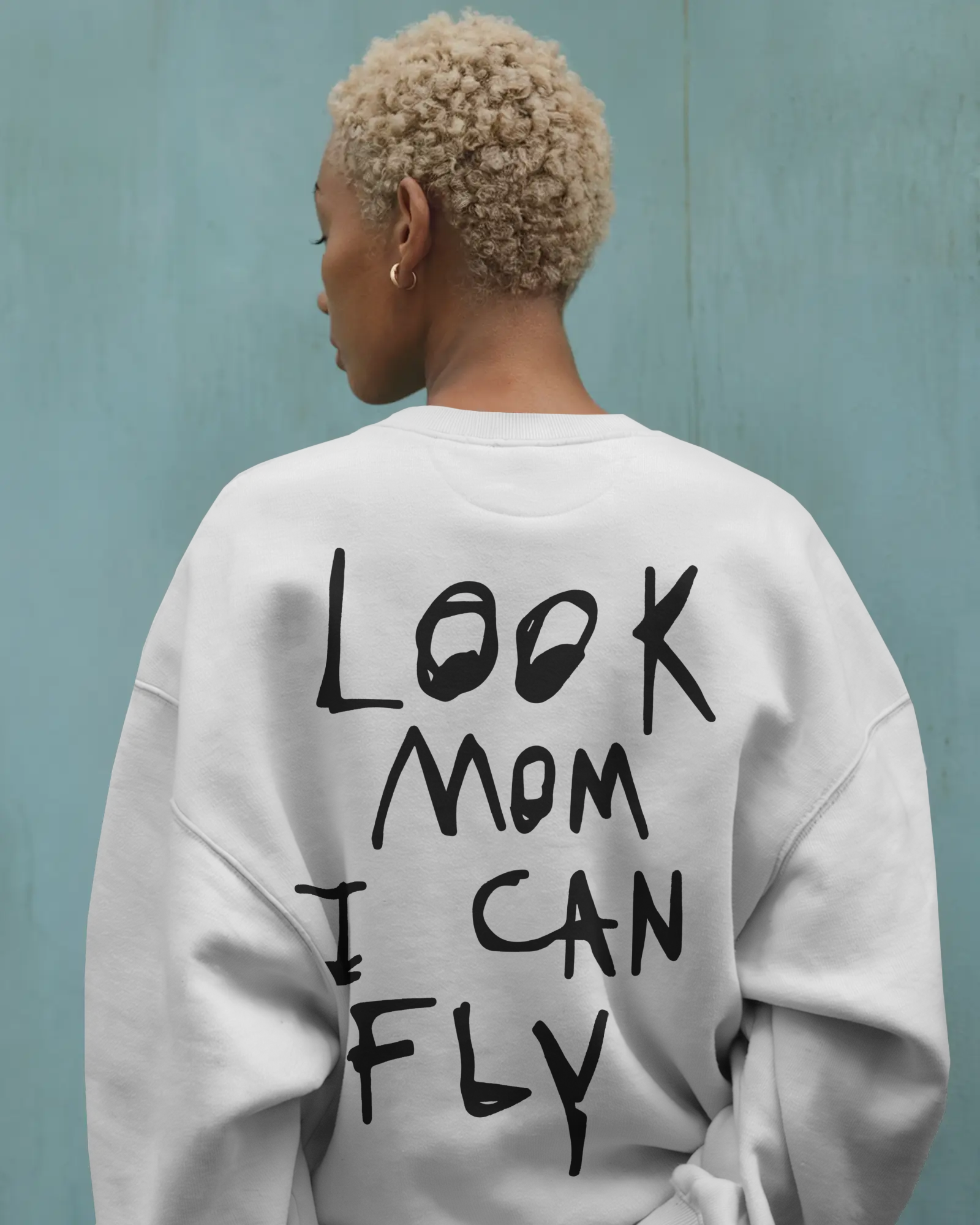 Travis Scott Look Mom I Can Fly Luxe White Sweatshirt from Circus Maximus Stadium Tour – premium cotton concert merch, oversized streetwear style.