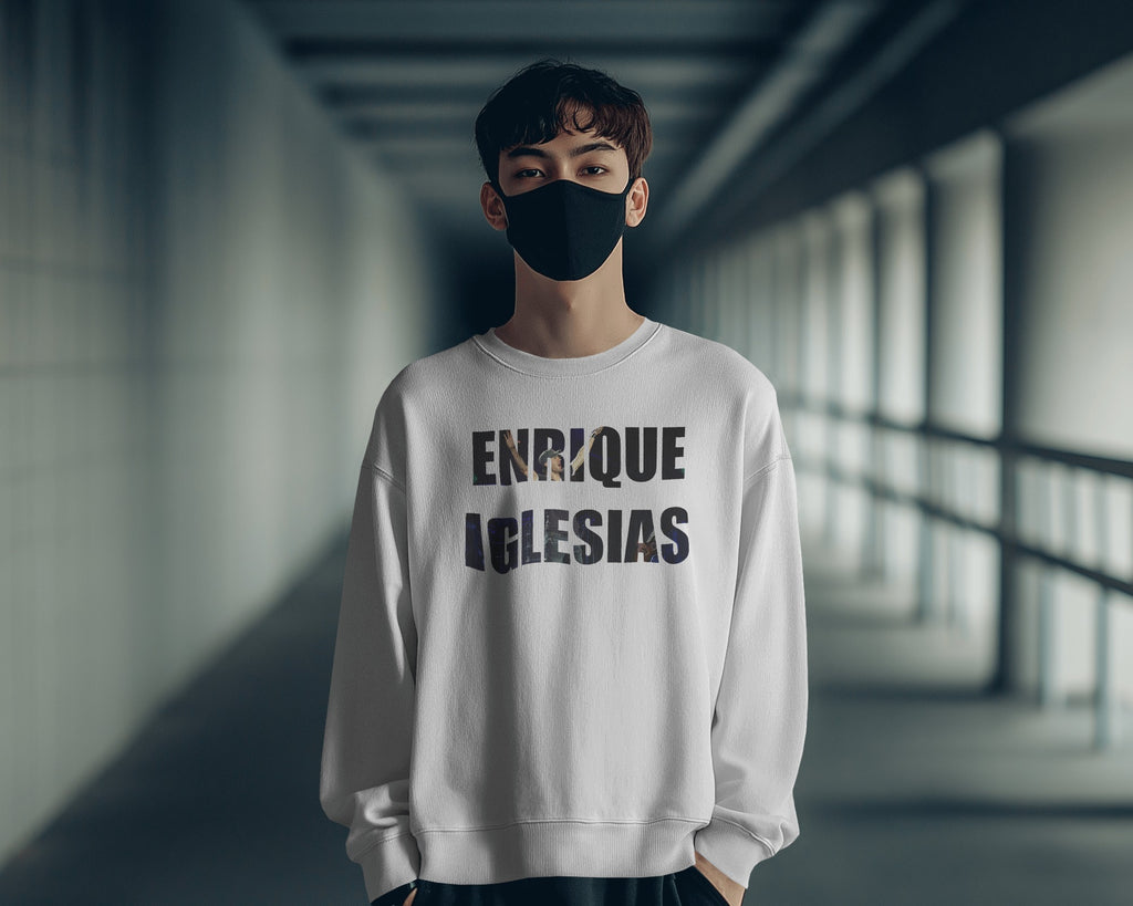 Enrique Iglesias Concert Luxe White Sweatshirt – premium cotton tour merch, oversized streetwear sweatshirt for music lovers
