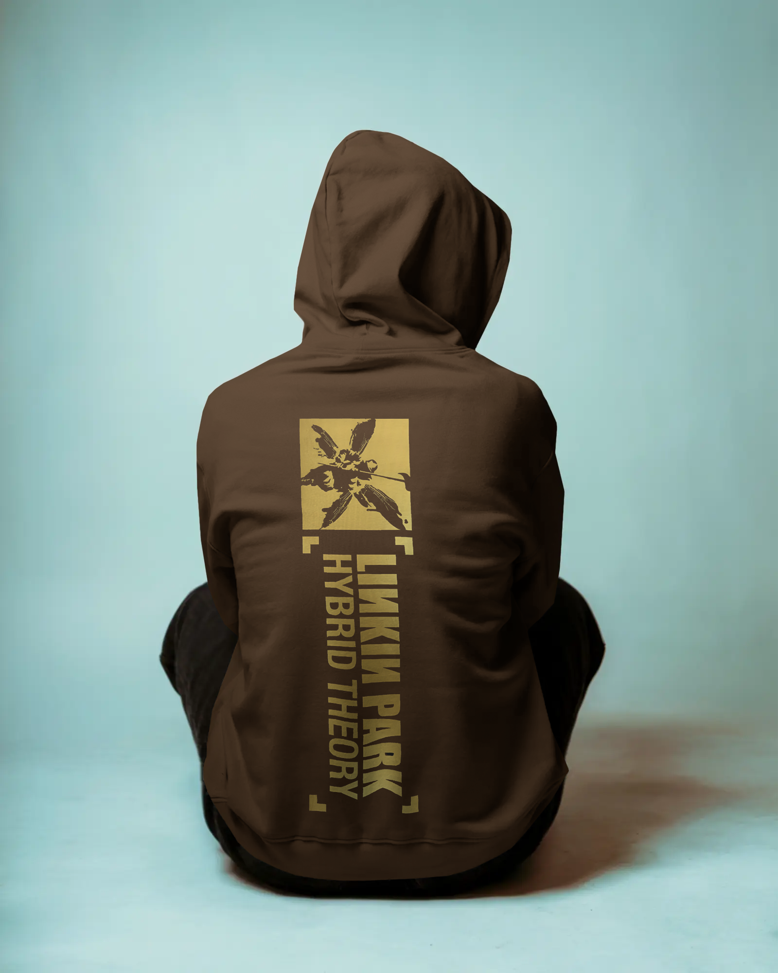 Linkin Park Hybrid Theory Brown Luxe Hoodie from Nitorious Atelier 